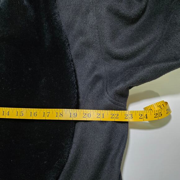 Portrait Black Faux Fur Shawl Collar Belted Jacket Women’s Size 4 Vintage Cozy - Picture 7 of 12